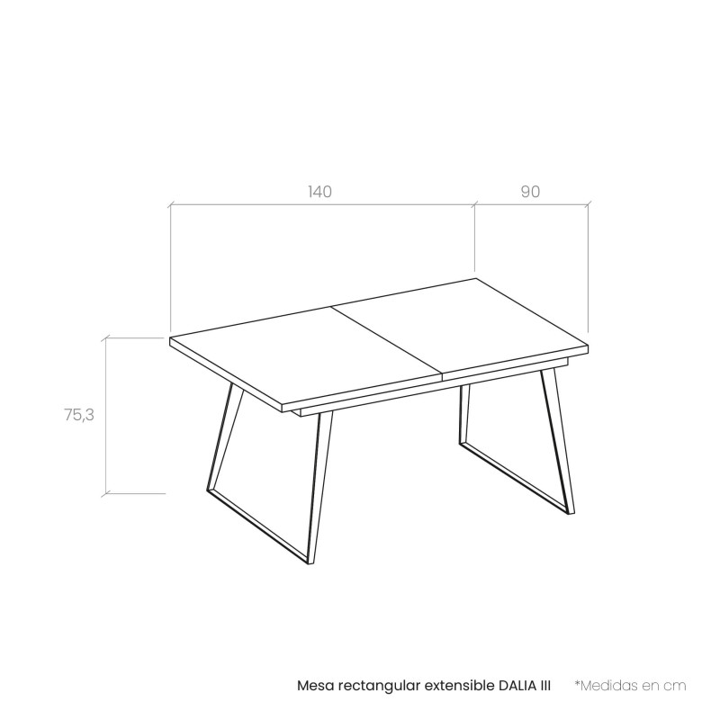 Mesa rectangular extensible DALIA III