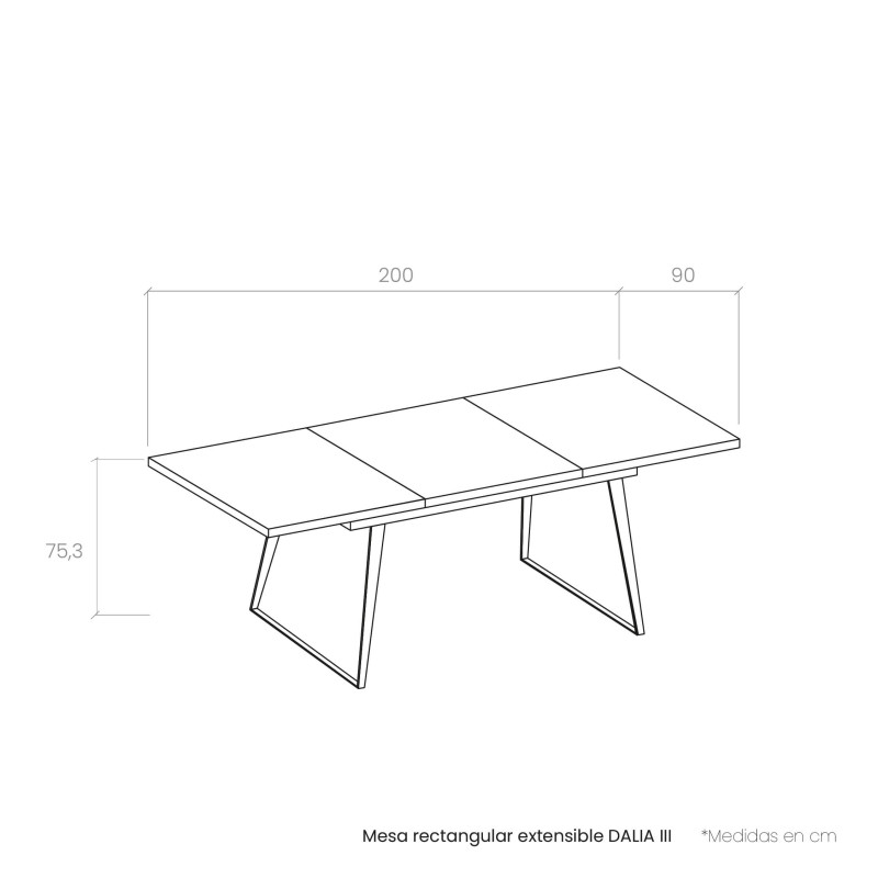 Mesa rectangular extensible DALIA III