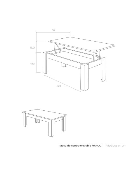 Mesa de centro elevable MARCO