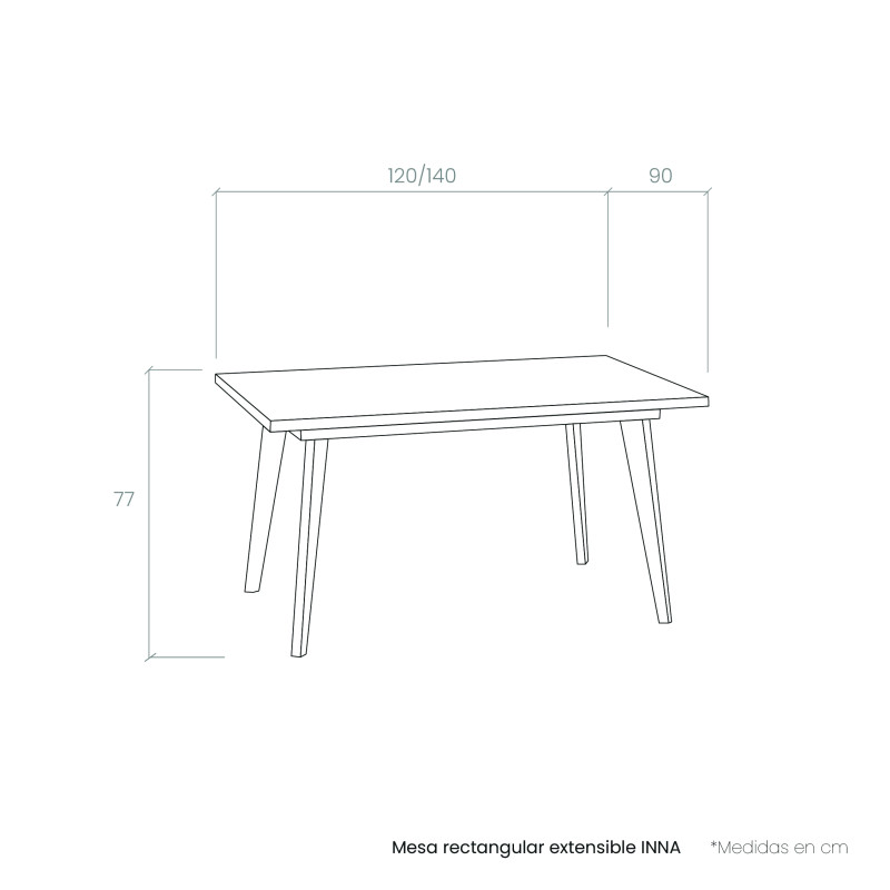 Mesa rectangular extensible INNA