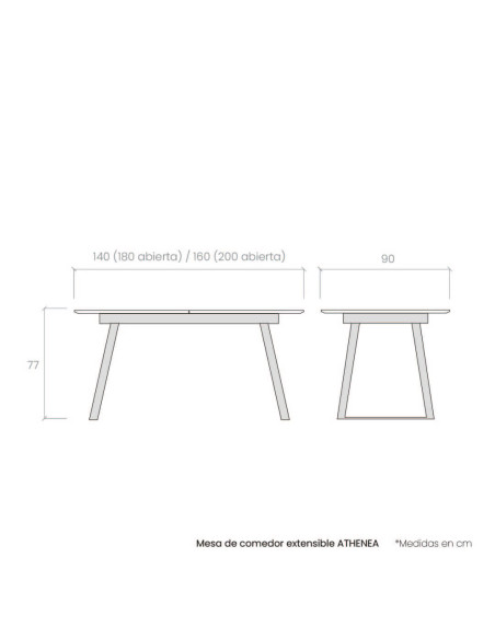 Mesa de comedor extensible ATHENEA
