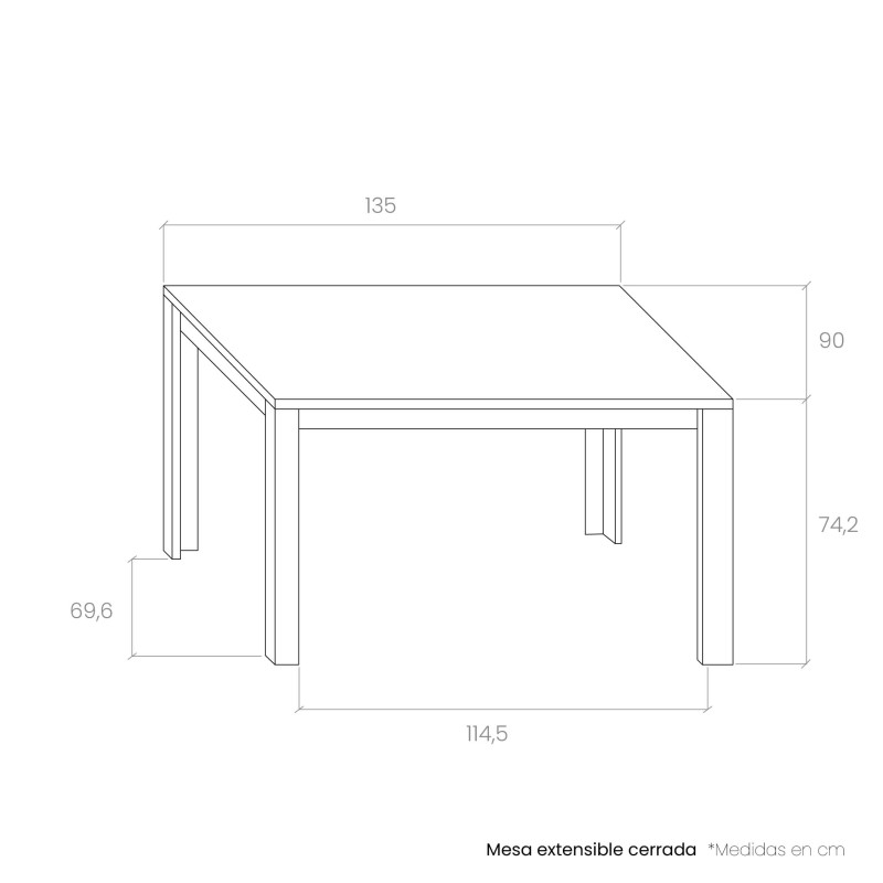 Mesa comedor rectangular extensible DANIELA