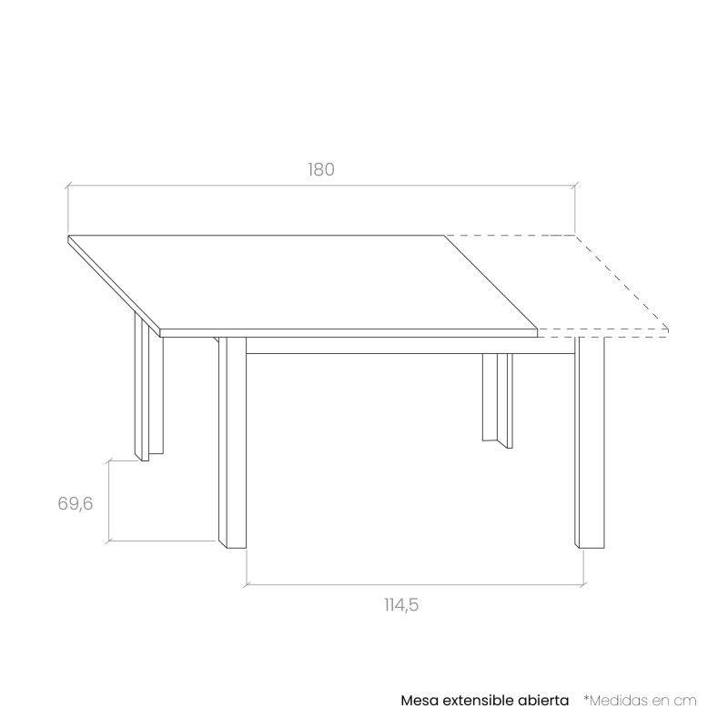 Mesa comedor rectangular extensible DANIELA