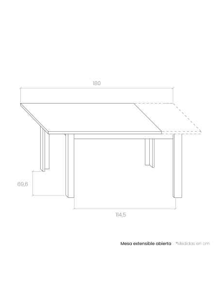 Mesa comedor rectangular extensible DANIELA
