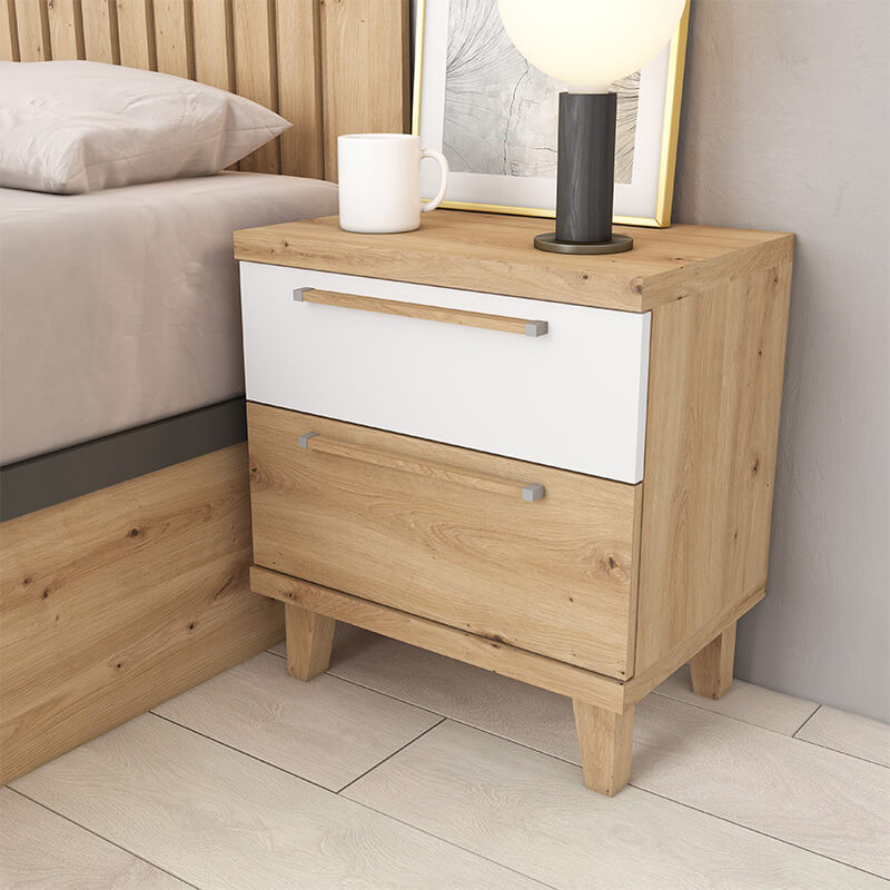 Mesita de noche dos cajones LENA
