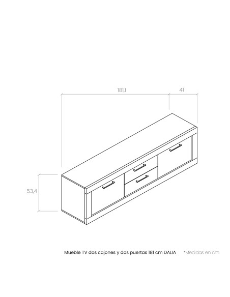 Mueble TV dos cajones y dos puertas 181 cm DALIA