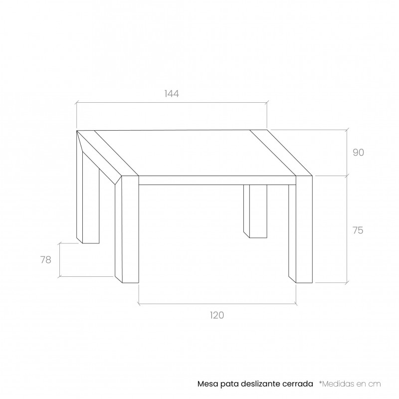 Mesa comedor rectangular extensible portería...