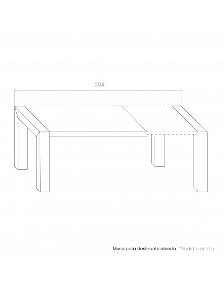 Mesa comedor rectangular extensible portería deslizante DANIELA