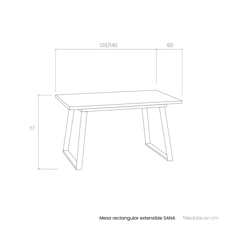 Mesa rectangular extensible SANA