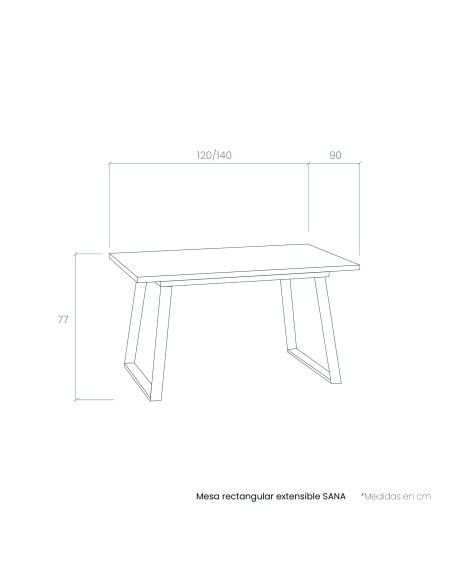 Mesa rectangular extensible SANA
