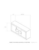 Mueble TV dos cajones, dos puertas y un hueco ROMA