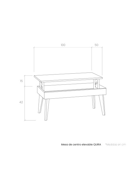 Mesa de centro elevable QUIRA