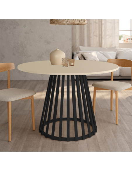Mesa de comedor redonda fija GAIA artic