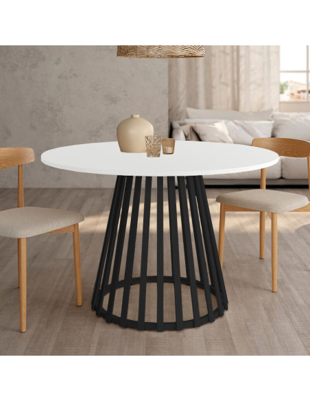 Mesa de comedor redonda fija GAIA artic