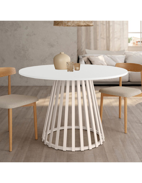 Mesa de comedor redonda fija GAIA artic