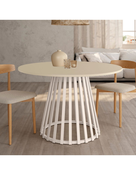 Mesa de comedor redonda fija GAIA artic