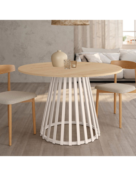 Mesa de comedor redonda fija GAIA artic