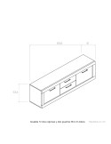 Mueble TV dos cajones y dos puertas 154 cm DALIA