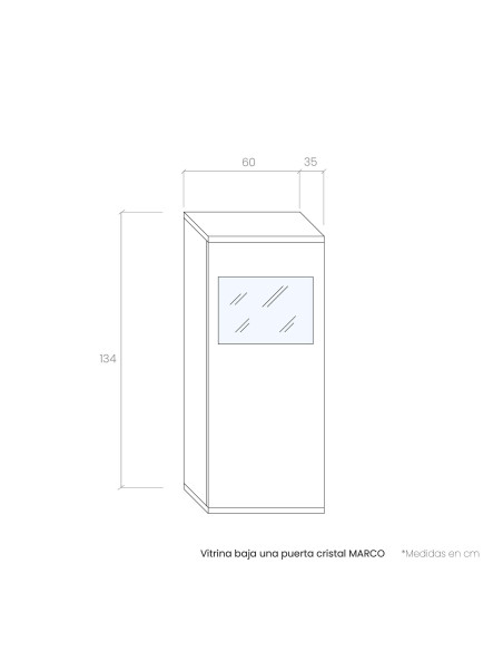 Vitrina baja una puerta cristal MARCO