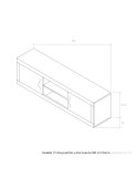 Mueble TV dos puertas y dos huecos 180 cm ROMA
