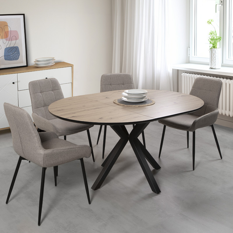 Mesa de comedor redonda extensible ANIA
