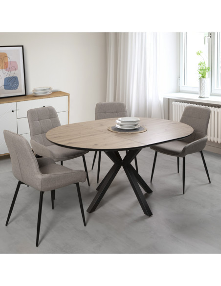 Mesa de comedor redonda extensible ANIA