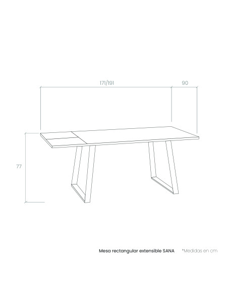 Mesa rectangular extensible SANA