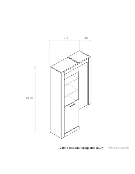Vitrina dos puertas apilada DALIA
