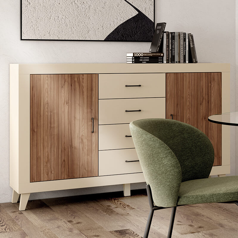 Aparador dos puertas y cuatro cajones ROMA