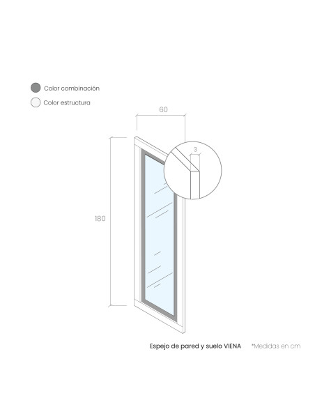 Espejo de pared y suelo VIENA
