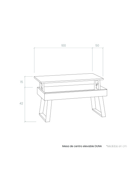 Mesa de centro elevable DUNA (exprés)