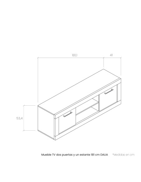 Mueble TV dos puertas y un estante 181 cm DALIA