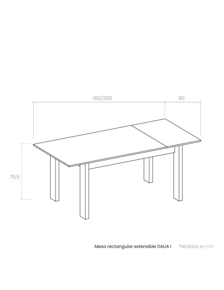 Mesa rectangular extensible DALIA I