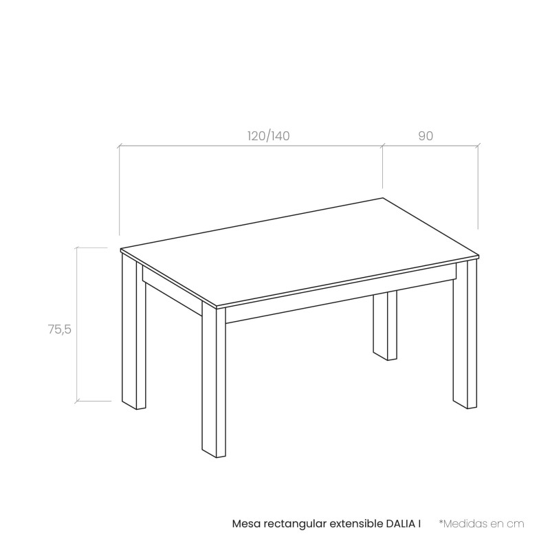 Mesa rectangular extensible DALIA I