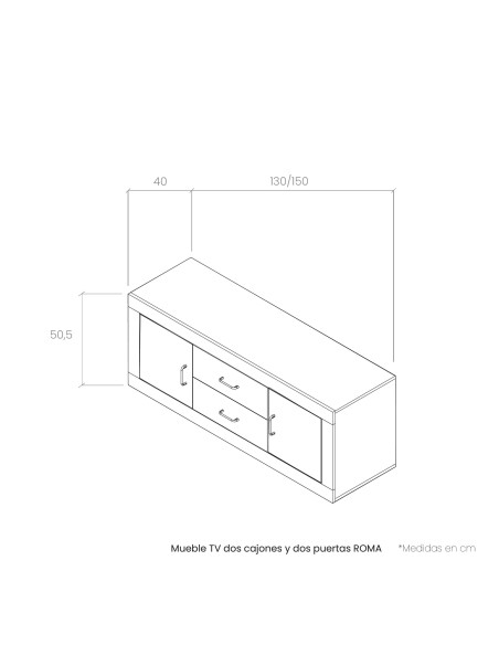 Mueble TV dos cajones y dos puertas ROMA