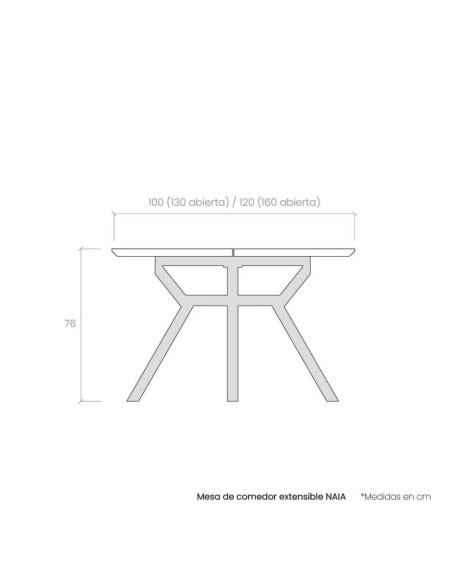 Mesa de comedor extensible NAIA
