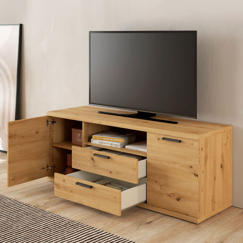 Mueble TV dos puertas, dos cajones y hueco MARCO