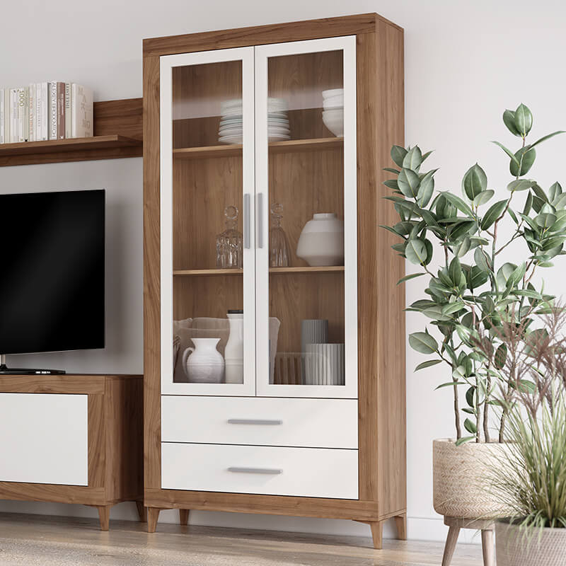 Vitrina dos puertas y dos cajones ROMA