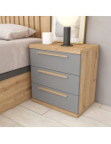 Mesita de noche tres cajones LENA