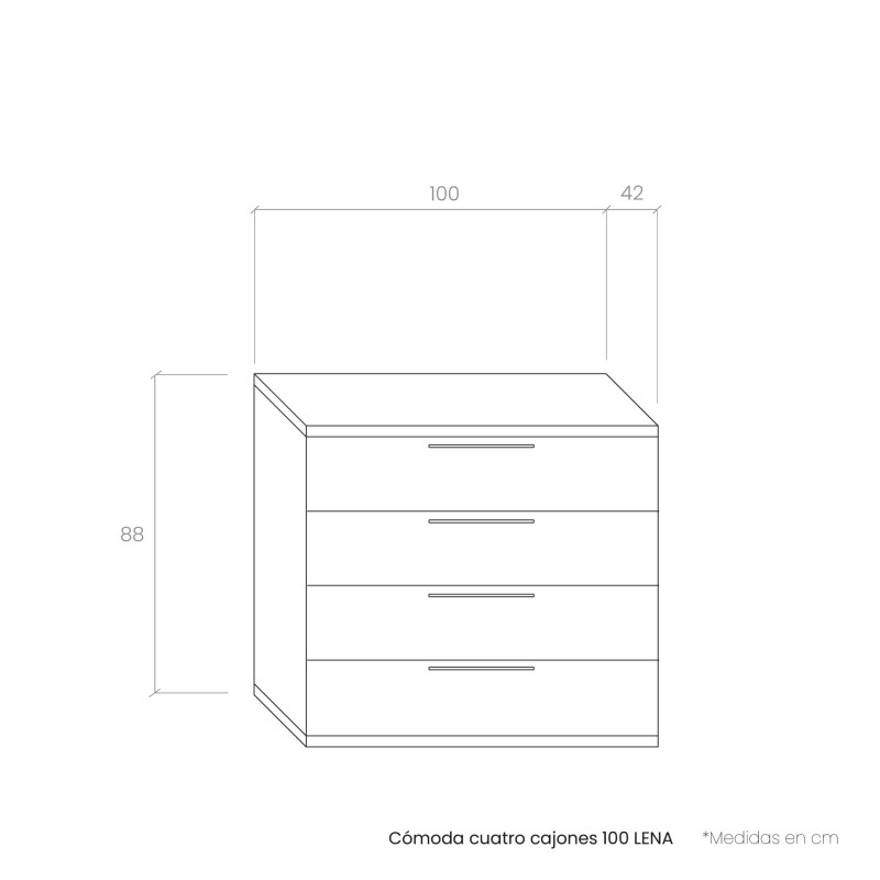 Cómoda cuatro cajones 100 LENA