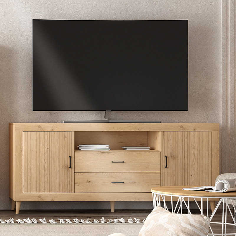 Mueble TV dos cajones, dos puertas y un hueco ROMA