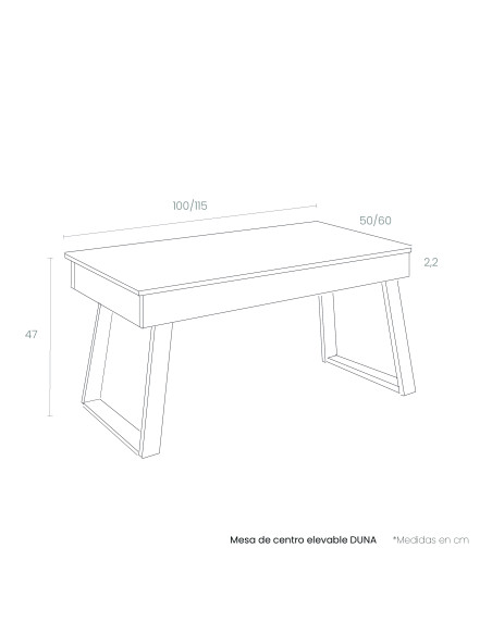 Mesa de centro elevable DUNA
