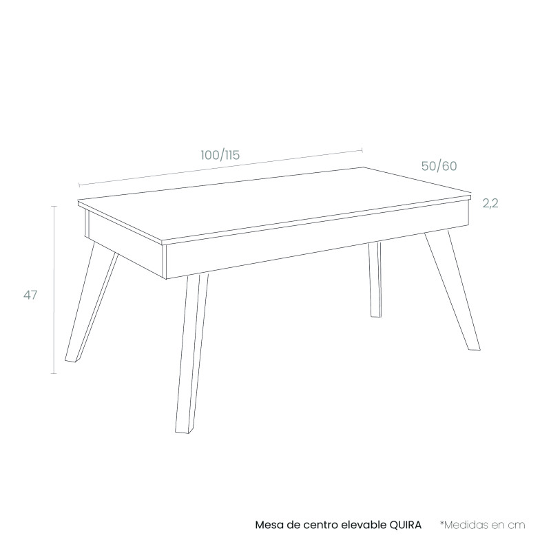 Mesa de centro elevable QUIRA