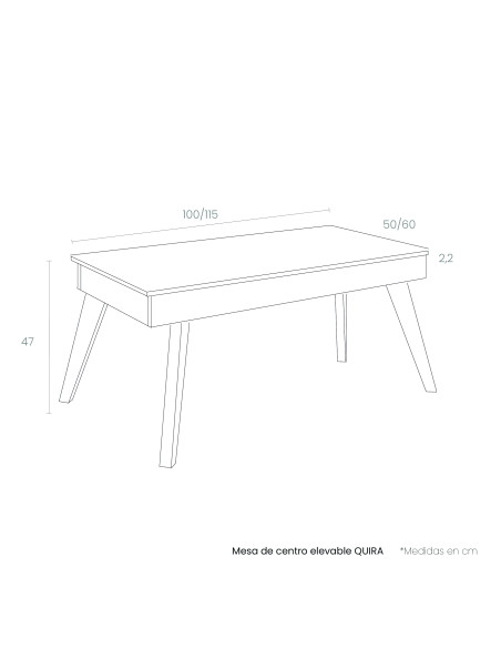 Mesa de centro elevable QUIRA