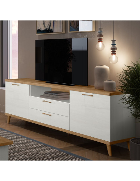 Mueble TV dos puertas, dos cajones y hueco MARCO