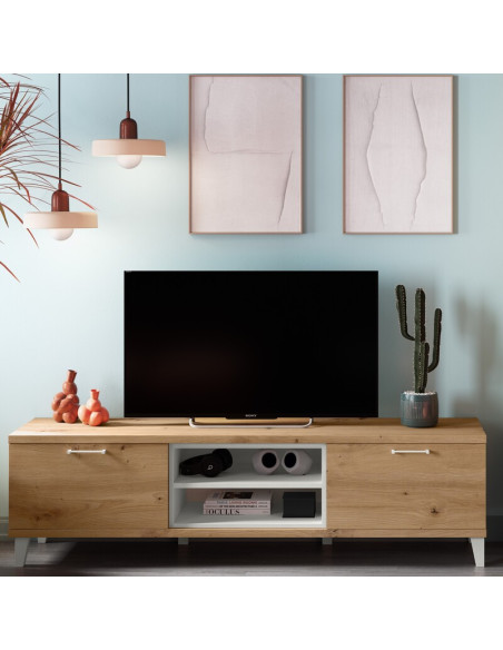 Mueble TV dos puertas y dos huecos con cubo MARCO
