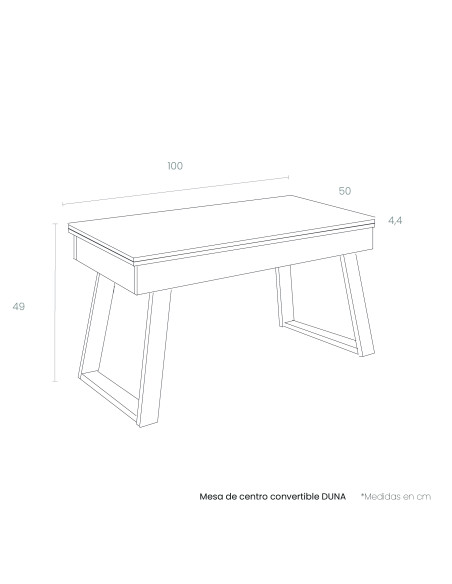 Mesa de centro convertible DUNA