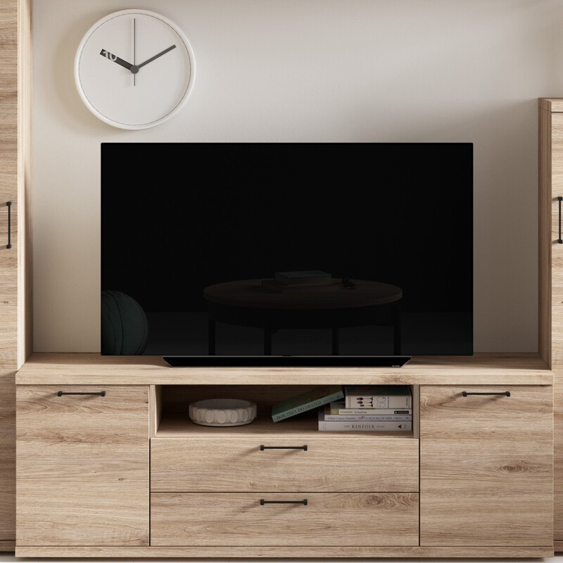 Mueble TV dos puertas, dos cajones y hueco MARCO