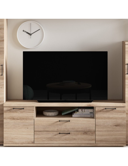 Mueble TV dos puertas, dos cajones y hueco MARCO