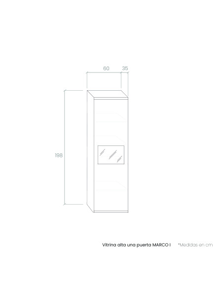 Vitrina alta una puerta MARCO I